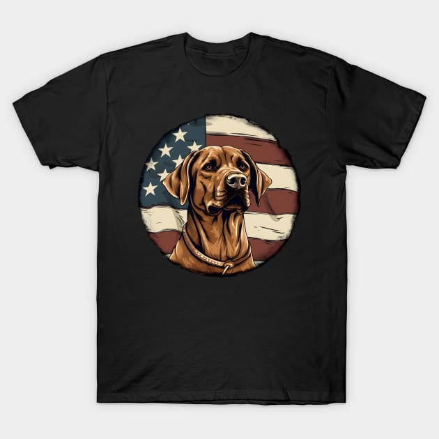 Patriotic Rhodesian Ridgeback T-Shirt by NatashaCuteShop